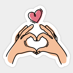 Hand Heart Sticker